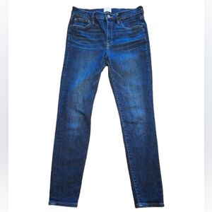 J.Crew 9" High Rise Toothpick Skinny Jeans, Dark Wash, 28